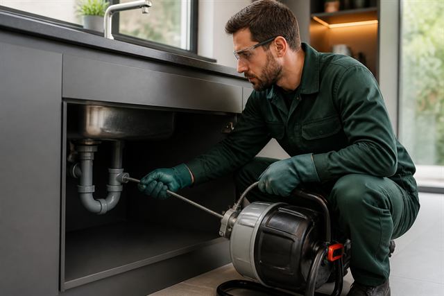 Desentupimento técnico de pia com equipamento compacto